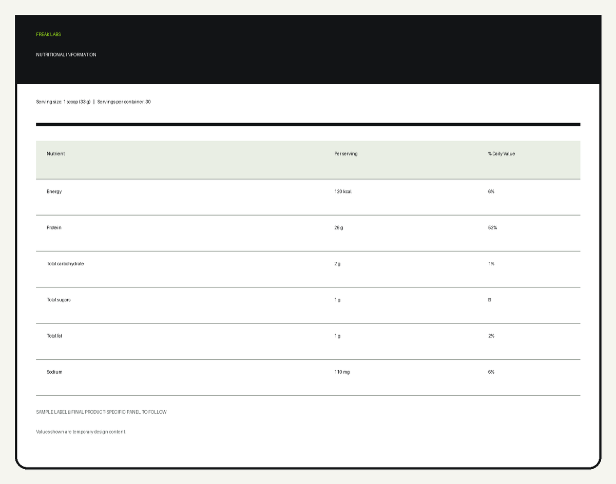 SUPER WHEY 100 nutritional information